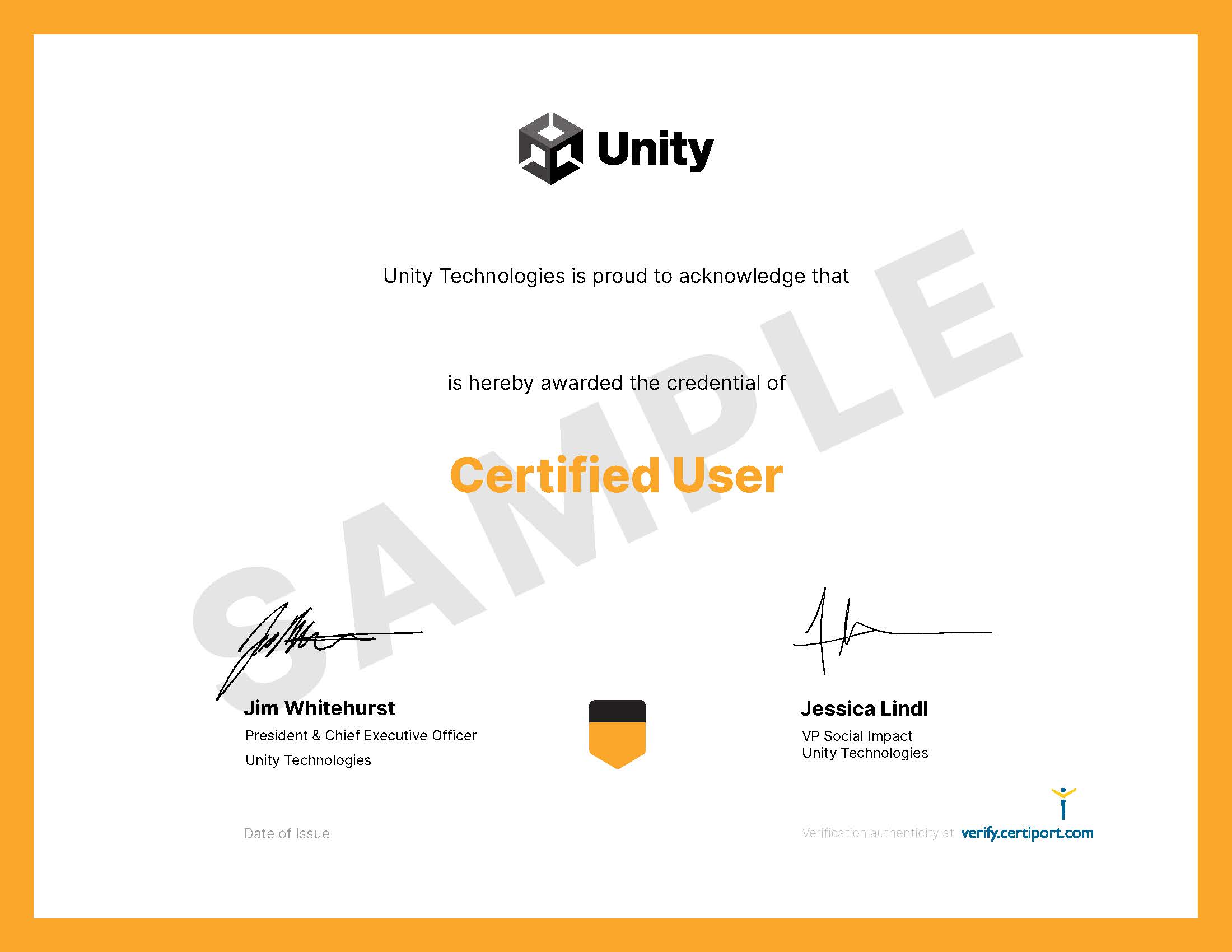 unity certified user artist Certificate